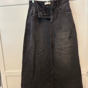 Free People Black Maxi Skirt